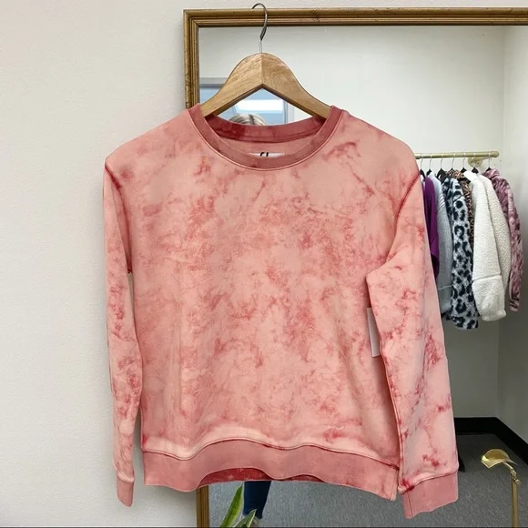 Vigoss Women’s Pink Tie Dye Crewneck Light Weight Sweatshirt Size Medium New - Picture 2 of 5